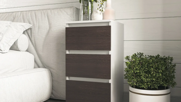 Тумба приліжкова Moreli T216 Білий/Венге темний