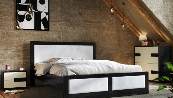 Ліжко дерев'яне з м'якою вставкою ArborDrev Тренд Сосна / Бук 4