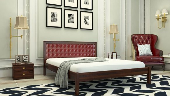 Кровать двуспальная деревянная с мягкой вставкой ЧДК Модерн массив Ольха 7