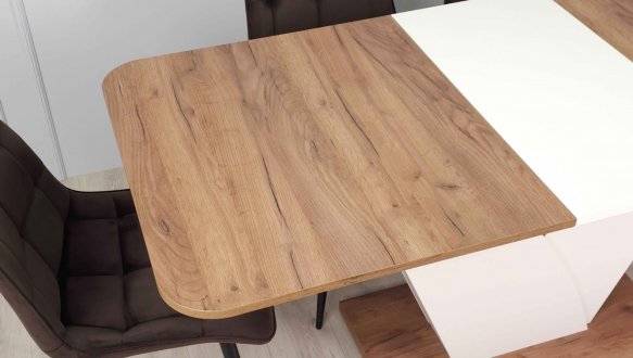 Стіл Volt Інтарсіо Дуб Крафт Табако/Мигдаль Розкладний 140/180 см 6