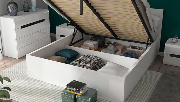 Кровать двуспальная BRW Poland LOZ/140/B Tetrix / Тетрикс с подьемним механизмом и нишей для белья ДСП 4