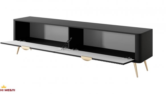 Тумба під ТВ Lante/Ланте RTV200 2D Чорний золоті ніжки Perfect Home Ширина 200 см 4