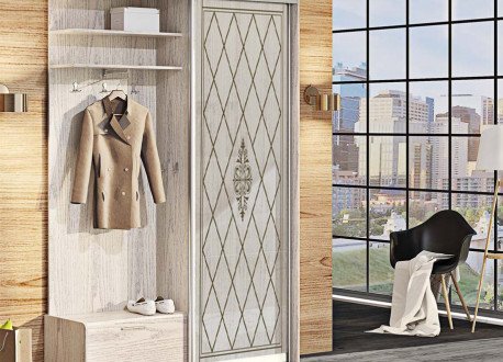 Передпокій-купе 1,4м Венеція фарбований високий глянець однодверний