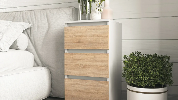 Тумба приліжкова Moreli T216 Білий/Дуб Сонома