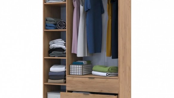 Шкаф для одежды Дорос Гелар дуб крафт золотой 3 дверный 116,2 см 2