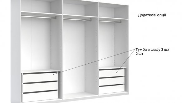 Шкаф 6Дв с зеркалом Миромарк Асти 6 дверный дуб крафт 275 см 6