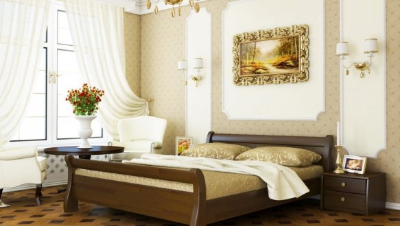 Кровать деревянная Эстелла Диана / Серия Вега Щит / Массив Бук 10