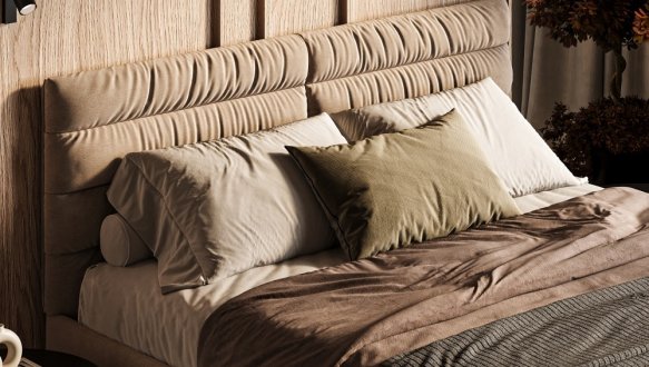 Ліжко м'яке двоспальне Woodsoft Narni / Нарні з підйомним механізмом та нішею для білизни 5