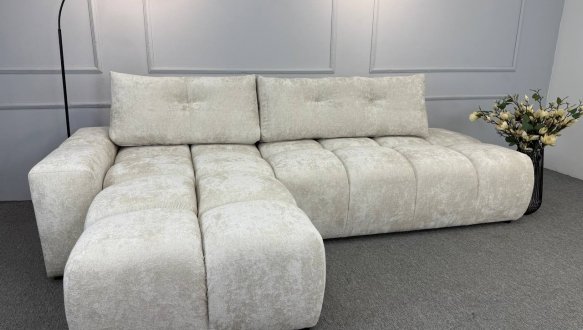 Кутовий диван розкладний крокуюча єврокнижка Елізіум Сапфір 277 см 31