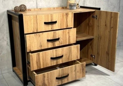 Комод LOFT Дуб Сонома / Чорний мат MebliRoMax 0