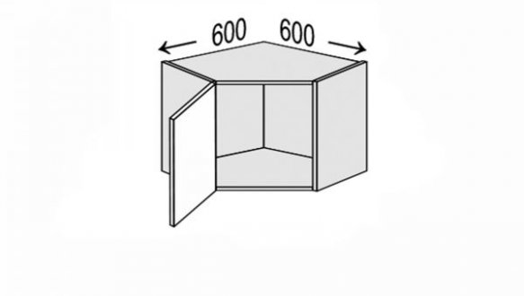 Секция верхняя УголВ 45° 600х600/450 1дв Глори