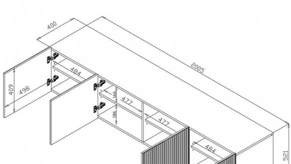 Тумба ТВ 200 4D Pafos 6