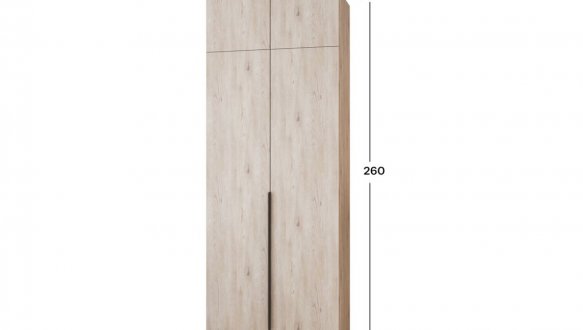 Шкаф Mebelstar Оскар двухдверный с антресолью Аляска серая 100 см 0