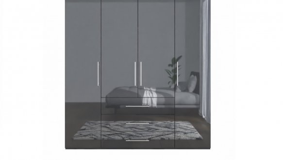 Шкаф 4дв 3шх Миромарк Магнум 4 дверный антрацит 196 см