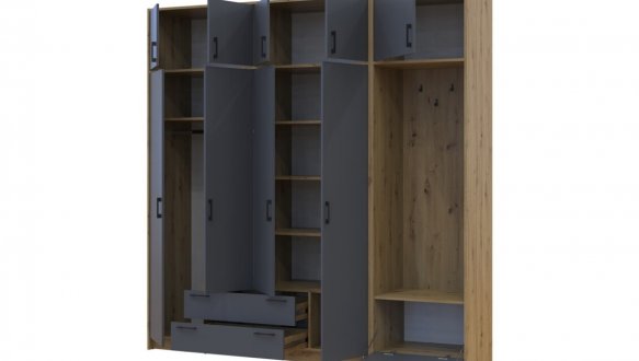 Модульная прихожая Doros Ронди Дуб Артизан / Графит 1