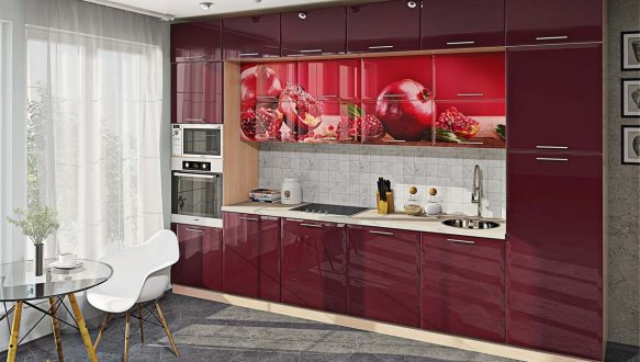 Модульная кухня Хай-тек цветная печать 17
