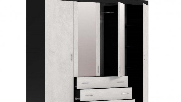 Шкаф 4д + 3шх КС Терра 4 дверный антрацит 200 см