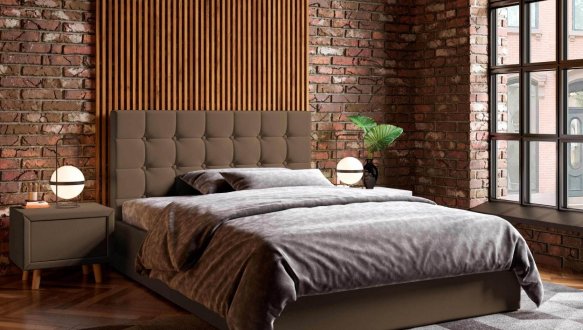 Кровать мягкая Виорина деко Quattro / Кватро с подъемным механизмом и нишей для белья 1