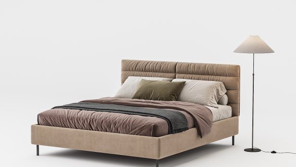 Ліжко м'яке двоспальне Woodsoft Narni / Нарні з підйомним механізмом та нішею для білизни