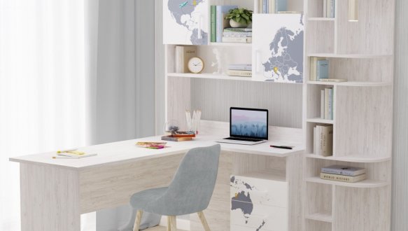 Стол угловой с надстройкой и эркером 5