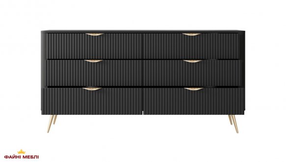 Комод 6S/163 Чорний/Золоті ніжки Lante 0