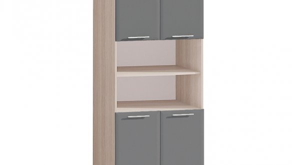 Шкаф П60.214.4Д В.1 под духовку или микроволновку Хай-Тек глянец перламутр