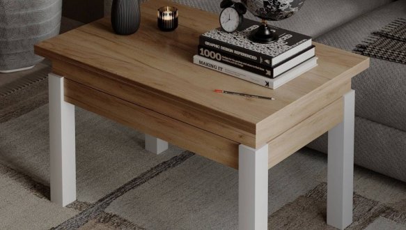 Стол-трансформер B-Fly Art In Head Дуб Крафт золотой / Белый бриллиант 5