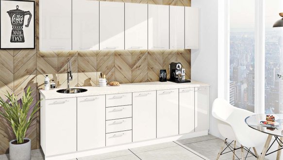 Кухонный комплект Окрашенный высокий глянец 2,6м