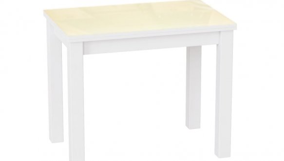 Стол-трансформер Dinner Glass Ателье светлый/Белые ноги/Жемчужина белая стекло 0