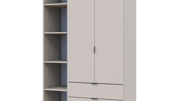 Шкаф Дорос Гелар кашемир с Этажеркой 2-х дверной 115,7 см