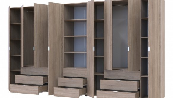 Шафа Дорос Гелар восьмидверна з пеналом Дуб Сонома 370 см 0