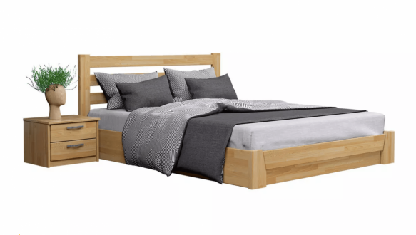 Кровать деревянная Эстелла Селена с подьемным механизмом и нишей для белья Щит / Массив Бук 0