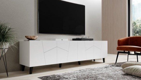 Тумба под ТВ Etna/Этна RTV200 4D Белый мат/Белый глянец Cama Ширина 200 см 0