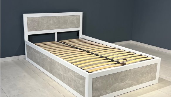 Кровать LOFT 120×200 + подъёмный механизм Дуб Сонома / Чёрный мат MebliRoMax