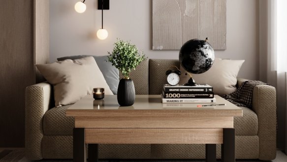 Стол-трансформер B-Fly Glass Дуб сонома/Венге ноги/Бежевое стекло 0