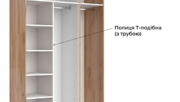 Шкаф 4дв с зеркалом Миромарк Луна 4 дверный дуб крафт 180 см 8