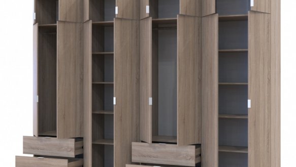 Шкаф для одежды Дорос Лукас дуб сонома 8 дверный 320 см 0