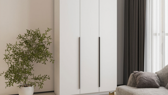 Шкаф Mebelstar Оскар трехдверный с ящиками Белый снег 120 см