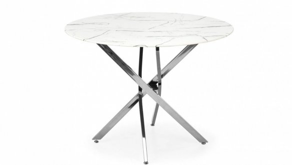 Стіл RAYMOND 3 білий мармур-срібло 0
