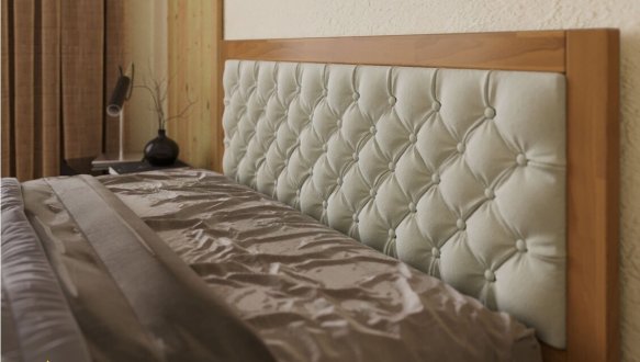 Ліжко дерев'яне з м'якою вставкою ArborDrev Симфонія Люкс Сосна / Бук 3