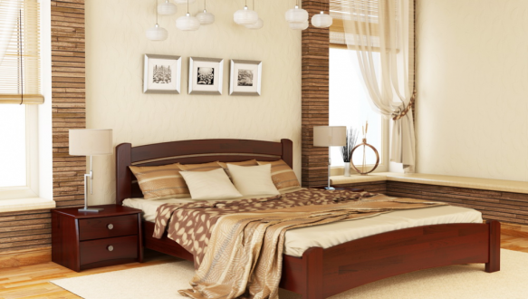 Кровать деревянная Эстелла Венеция Люкс / Серия Вега Щит / Массив Бук 7