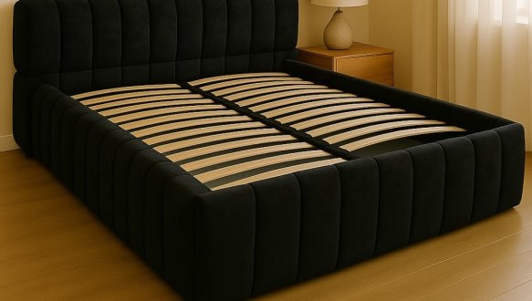 Ліжко м'яке Городок меблі Браун з підйомним механізмом та нішею для білизни 1