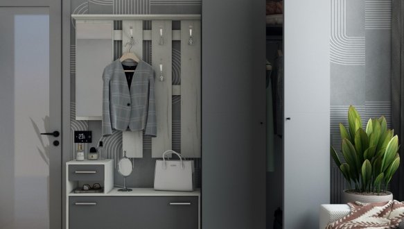 Передпокій Alice та шафа Promo графіт 2