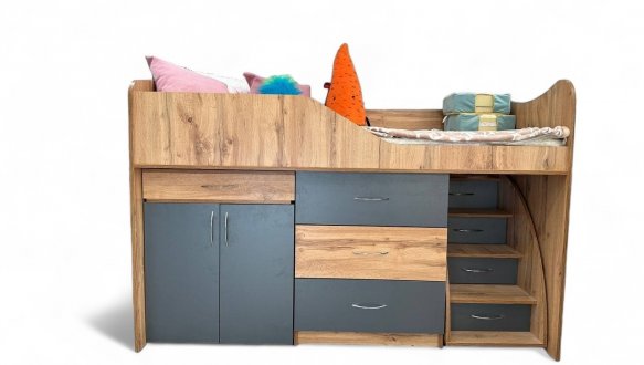 Ліжко кімната зі столом №5 Viorina deko Корпус Дуб Тахо 12