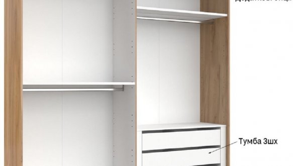 Шкаф-купе с зеркалом Миромарк Асти 2 дверный дуб крафт 250 см 7