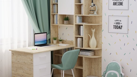 Стол с угловой надстройкой и эркером