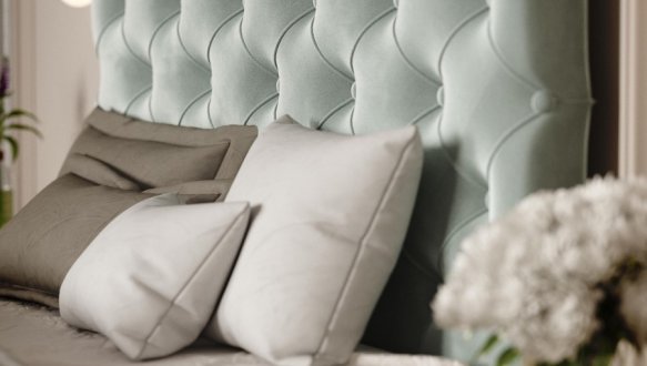 Ліжко м'яке двоспальне Віоріна Деко Велюр з підйомним механізмом та нішею для білизни 8