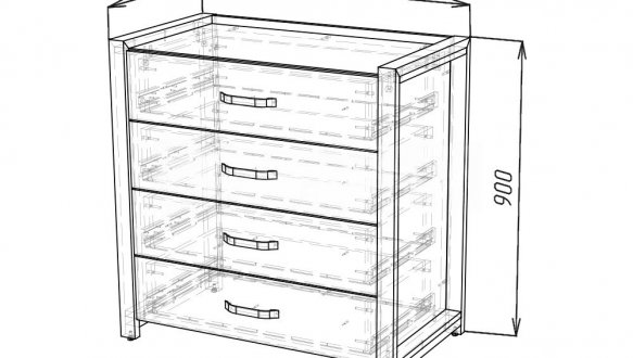 Комод LOFT 4Ш Дуб Сонома / Чорний мат MebliRoMax 6