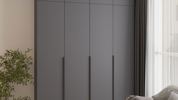 Шкаф Mebelstar Оскар четырехдверный с антресолью Антрацит 200 см