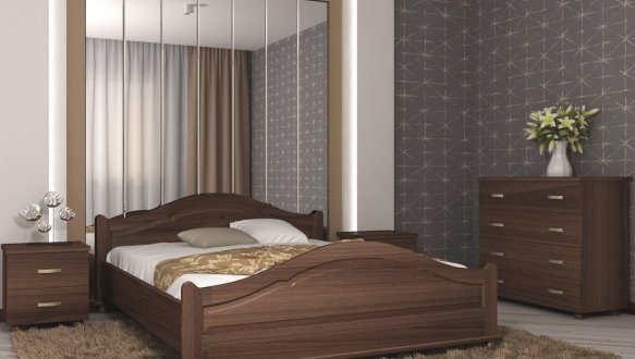 Кровать двуспальная деревянная Явито Орхидея Массив Ольха / Ясень / Дуб 2